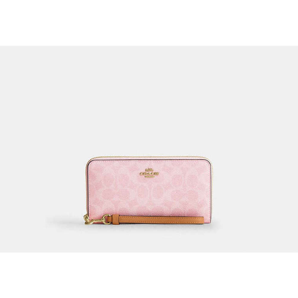 Long Zip Around Wallet In Signature Canvas